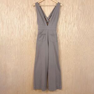 Dollhouse Deep V Denim Wide Leg Jumpsuit